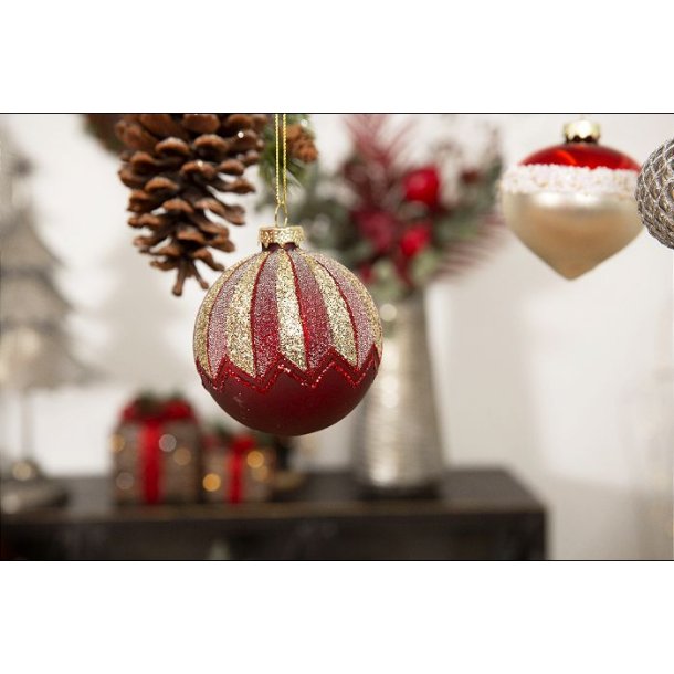 Julekugle med  striber